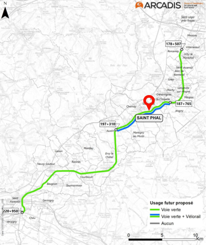 Carte Velorail de l'Aube - https://www.velorail-aube.fr/ ©Velorail de l'Aube