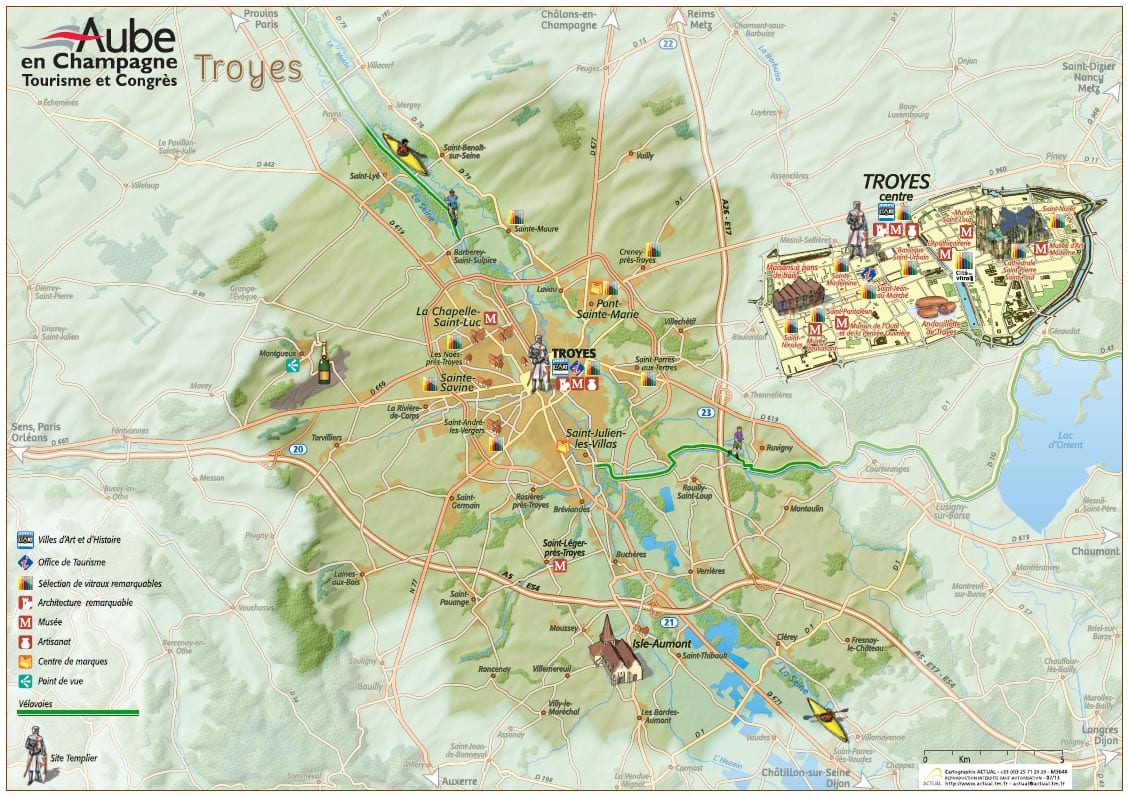 Carte touristique <br>de Troyes et son agglomération