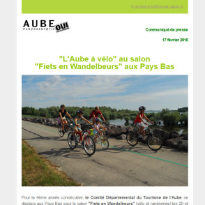 Communiqué de presse – Février 2016 – Salon Fiets en Wandelbeurs