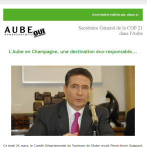 Communiqué de presse – Mars 2016 –  L&rsquo;Aube, destination éco-responsable