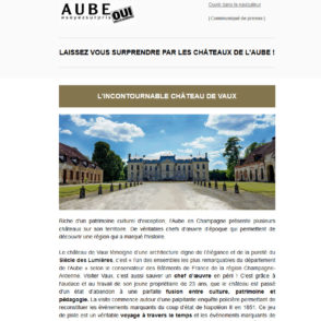 Communiqué de presse – Juillet 2016 – Les châteaux de l&rsquo;Aube