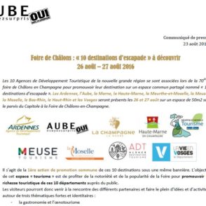 Communiqué de presse – Août 2016 – Foire de Châlons