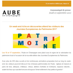 Communiqué de presse – Septembre 2017 – JEP 2017