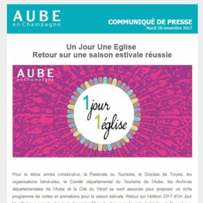 Communiqué de presse – Novembre 2017 – 1 jour 1 église