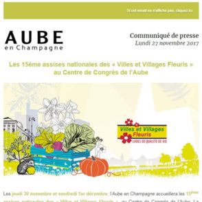 Communiqué de presse – Novembre 2017 – Villages fleuris