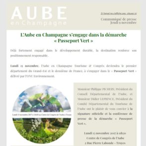 Communiqué de presse – Novembre 2017 – Passeport Vert