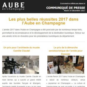 Communiqué de presse – Décembre 2017 – Réussites de l&rsquo;Aube