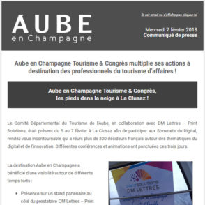 Communiqué de presse – Février 2018 – actions TA